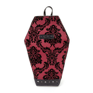 Damask Red Brocade Coffin Backpack