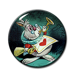 Alice in Wonderland - White Rabbit 1.5" Pin