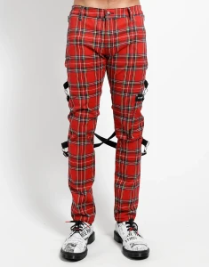 Unisex Red Plaid Chaos Pants