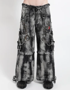 Lock Up Denim Storm Wash Wide Leg Convertible Pants - Unisex