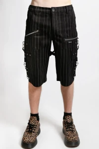 Unisex Punk Shorts Black & White Godfather Stripe