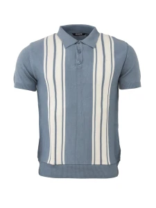 Sky Blue Panel Polo Shirt