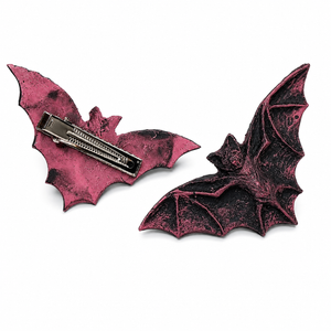 Pair Pink Bat Hair clips