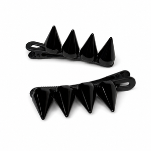 Pair Black XL Spikes Hair clips