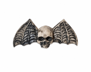 Antique White Winged Skull Hair Clip