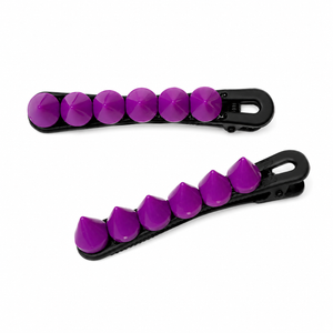 Pair Neon Purple Spikes Hair Clips