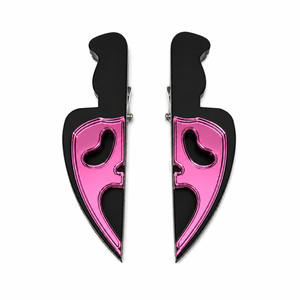 Pink Acrylic Ghostface Dagger Hair Clips Set