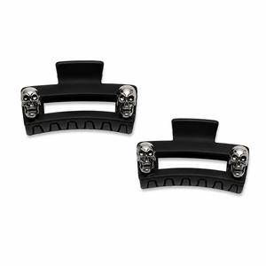 Pair Black Mini Skulls  Hair Claws