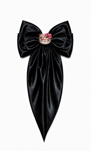 Black Maxi Satin Bow w/ Bloody Hello Kitty Hair Clip