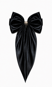 Black Satin Maxi Bow w/ Crow Hair Clip