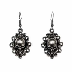 3D Skull Cameo Earrings