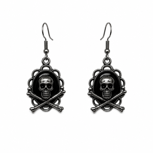Skull & Bones Cameo Earrings 