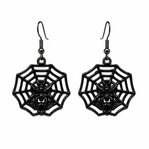 Black Spiderweb Earrings 