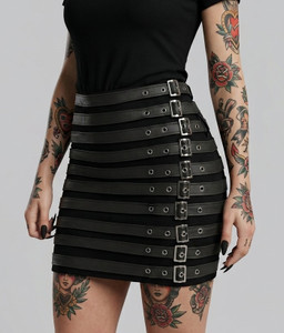 Multi Strap "Vic Var " Mini Skirt 