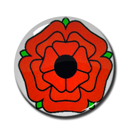 Lancashire Rose 1" Pin