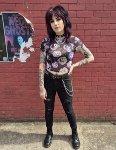 Tim Burton Collage Mesh Burton Cuban Top * One Size *