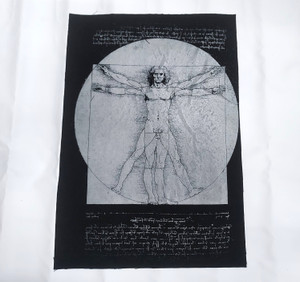 Vitruvian Man Leonardo Da Vinci 11.5x16" Printed Backpatch