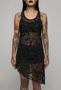 Piki Bats Black Mesh Blouse * One Size *