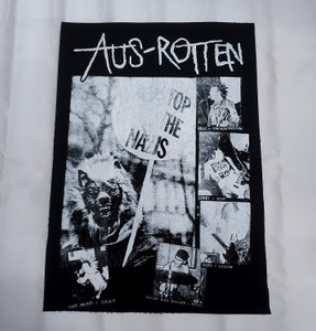 Aus-Rotten - Stop The Nazis 12x17" Printed Backpatch