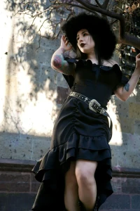 Black Ruffled "Soft Noir" Dress 