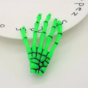 Green Skeleton Hands Hairslides