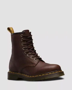 Dr Martens 1460 Bark Grizzly Leather Lace Up Boots