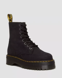 Dr Martens Jadon Charcoal Grey Pisa Leather Platforms