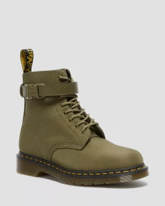 Dr Martens 1460 Futura Olive Strap Lace Up Boots