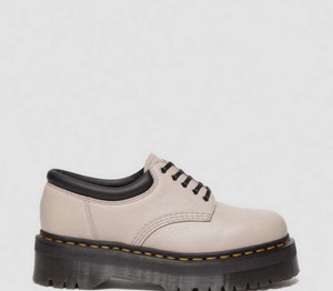 Dr Martens 8053 Bone Quad Platform Leather Shoes