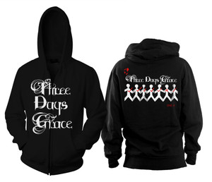 Three Days Grace - One-X Zippered Hooded Sweatshirt w/ Embroidery
