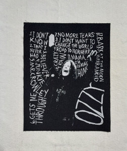 Ozzy Osbourne - Live In Budokan Track List 12x15" Printed Backpatch