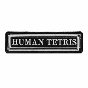 Human Tetris - White Logo 5x1.5" Embroidered Patch