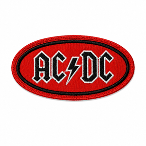AC/DC - Red Oval Logo 4.5x2.5" Embroidered Patch 