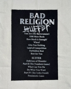 Bad Religion - Suffer Track'S 11X17.5" Printed Backpatch