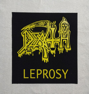 Death - Leprosy Yellow Logo 12x13.5" Printed Backpatch