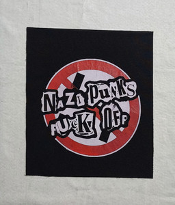 Nazi Punks F Off 12x12" Printed Backpatch