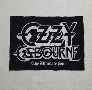 Ozzy Osbourne - Ultimate Sin White Logo 14.5x10.5" Printed Backpatch