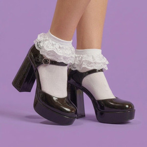 Yuki Black Chunky Mary Jane Heels 