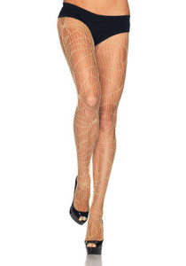 Nude Distressed FishNet Tights Pantyhose