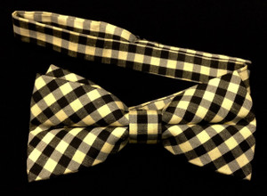 Yellow and Black Checkered Bow Tie