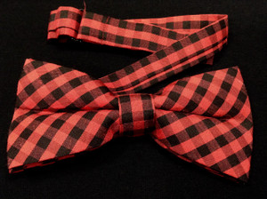 Red and Black Checkered Bow Tie