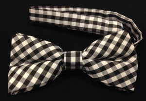 White and Black Checkered Bow Tie