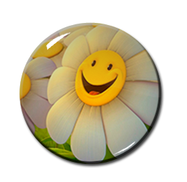 Smiley Sunflower 2.25" Pin