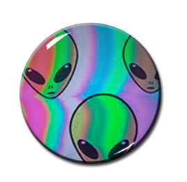 Rainbow Aliens 2.25" Pin