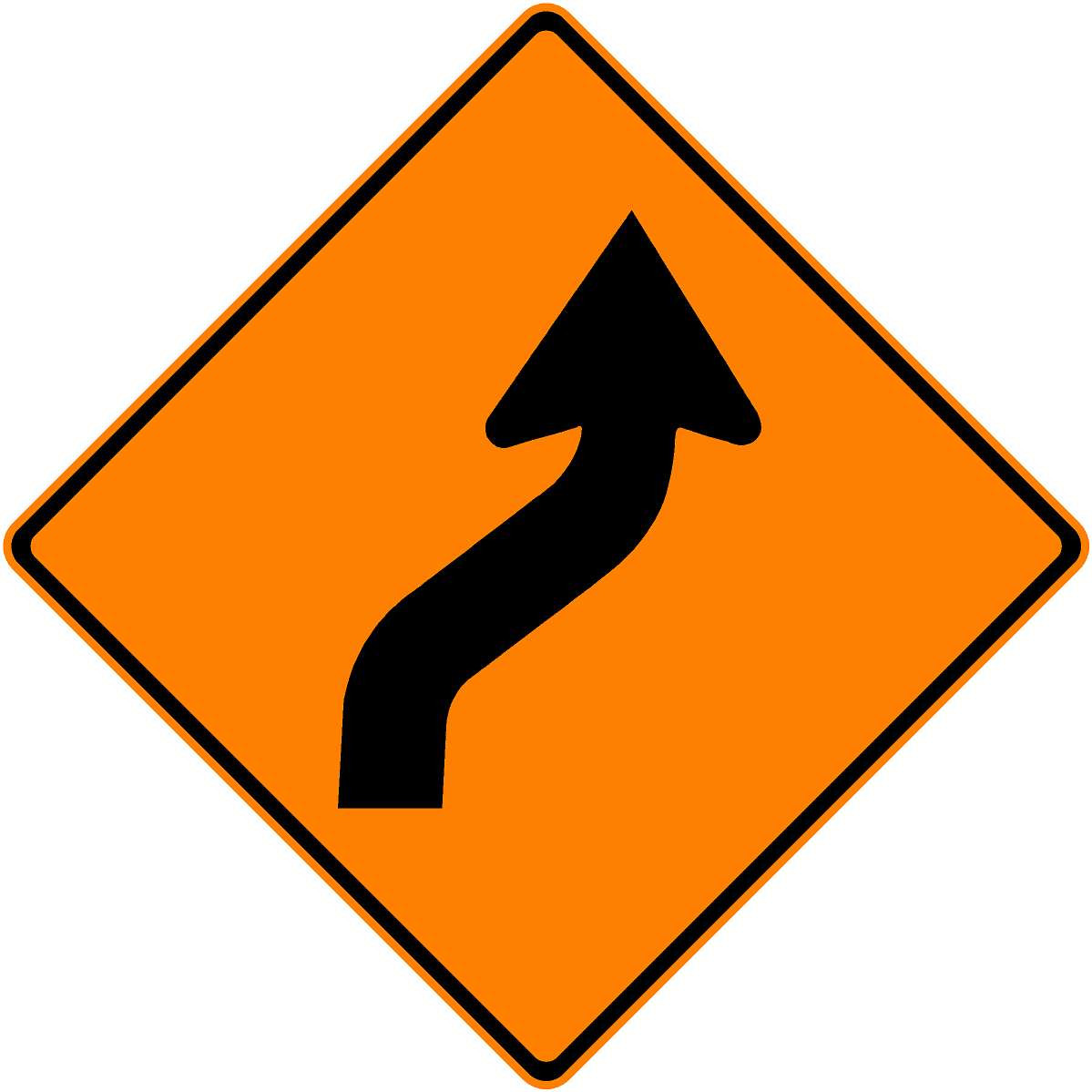 TRAFFIC SHIFT RIGHT - 48" REFLECTIVE SIGN - Sierra Safety