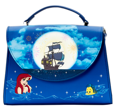 Loungefly Disney The Little Mermaid Ariel Fireworks Glow Crossbody Bag/Purse