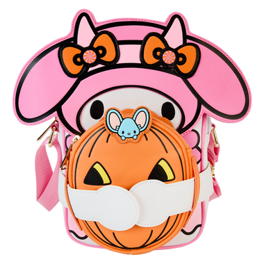 Loungefly Sanrio My Melody Pumpkin Crossbuddies® Cosplay Crossbody Bag Purse with Coin Bag