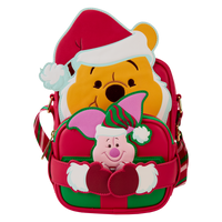 Loungefly Winnie The Pooh Santa Winnie & Piglet Crossbuddies Cosplay Crossbody Bag With Coin Bag Purse