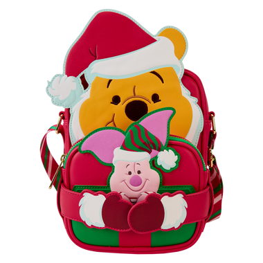 Loungefly Winnie The Pooh Santa Winnie & Piglet Crossbuddies Cosplay Crossbody Bag With Coin Bag Purse