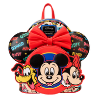 Loungefly Mickey & Friends Classic All-Over Print Mini Backpack With Ear Headband